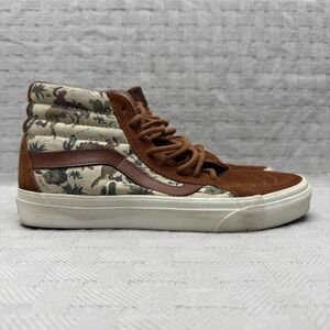 Vans Sk8-Hi Shoes Womens Size 8 Brown Cowboy Print Canvas High Top Sneakers